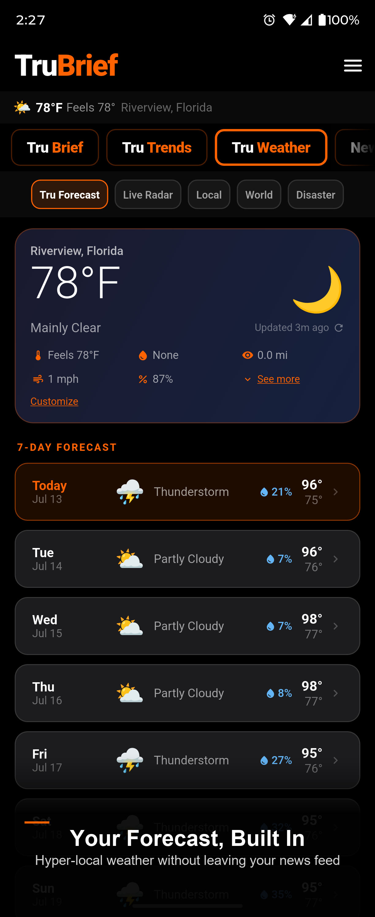 TruBrief Weather Forecast