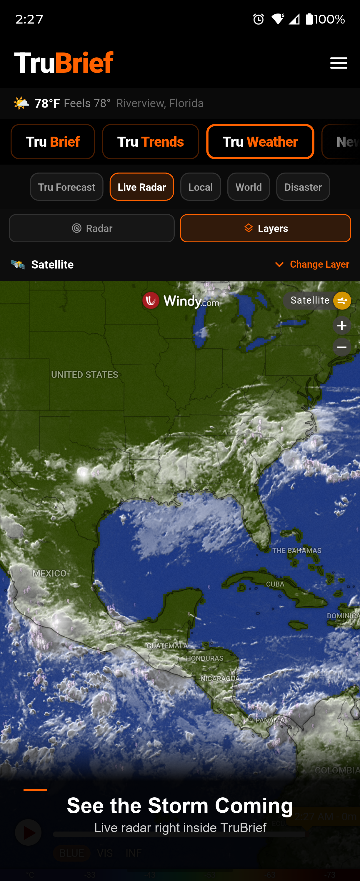 TruBrief Live Radar